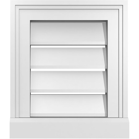 Ekena Millwork Vertical Surface Mount PVC Gable Vent: Functional, w/ 2"W x 2"P Brickmould Sill Frame, 12"W x 14"H GVPVE12X1403SF